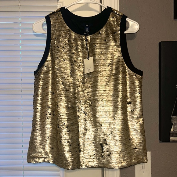 GAP Tops - NWT Gold Sequins Tank Top